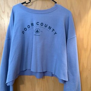Women's Blue Cropped Sweatshirt
